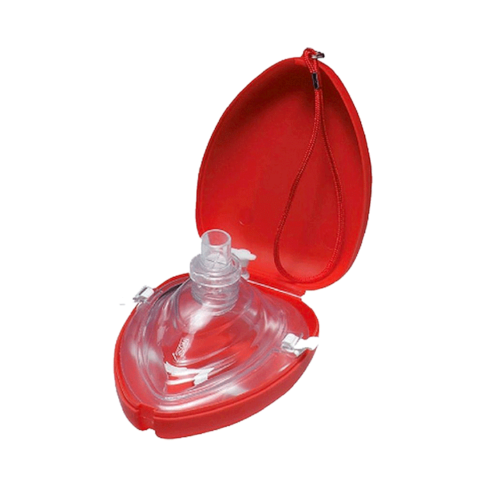 Breathing mask in red hard case