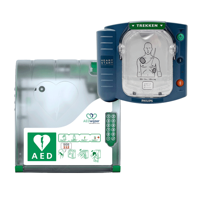 Aanbieding: Philips HS1 AED met afsluitbare buitenkast