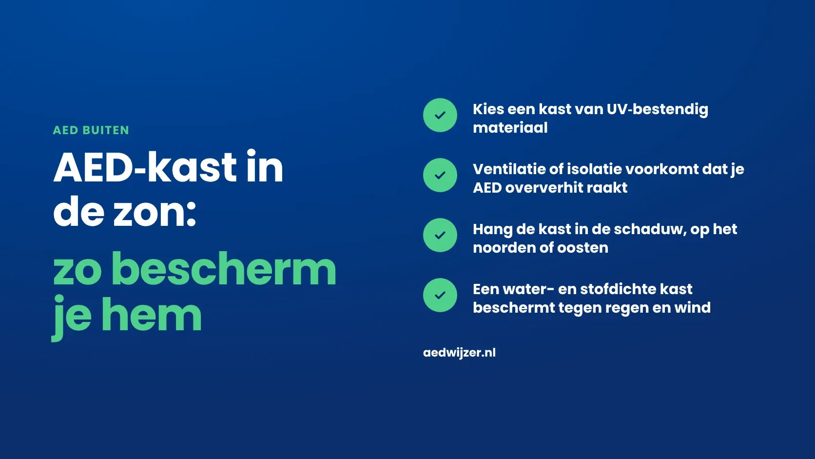 AED-Kasten in de zon