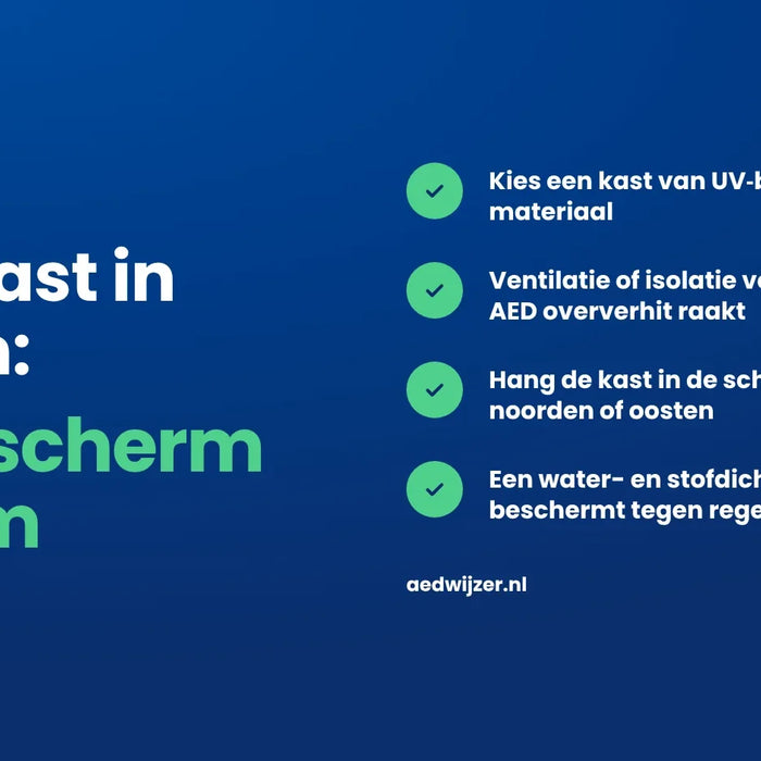 AED-Kasten in de zon