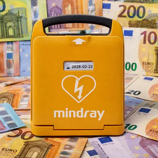 AED in buitenkast na een geslaagde subsidieaanvraag.