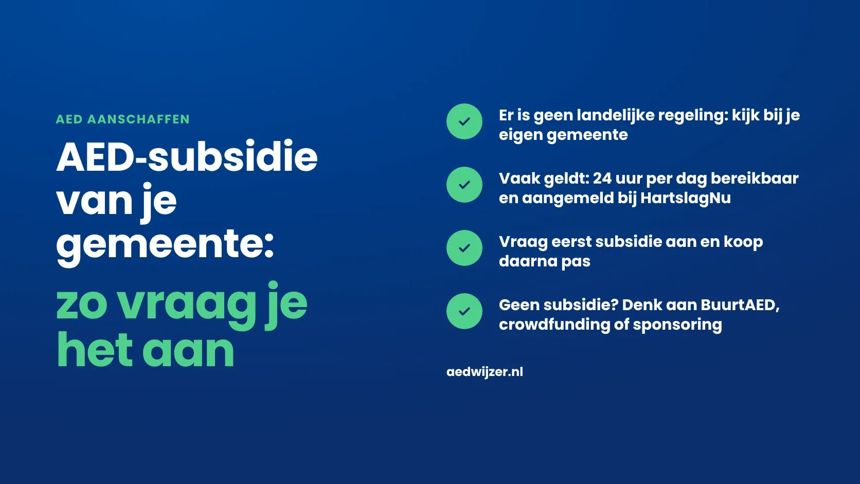 AED-subsidie van gemeenten in 2026