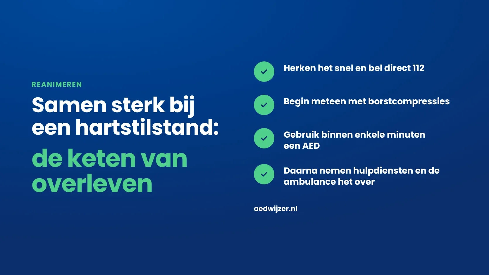 De keten van overleven bij een hartstilstand