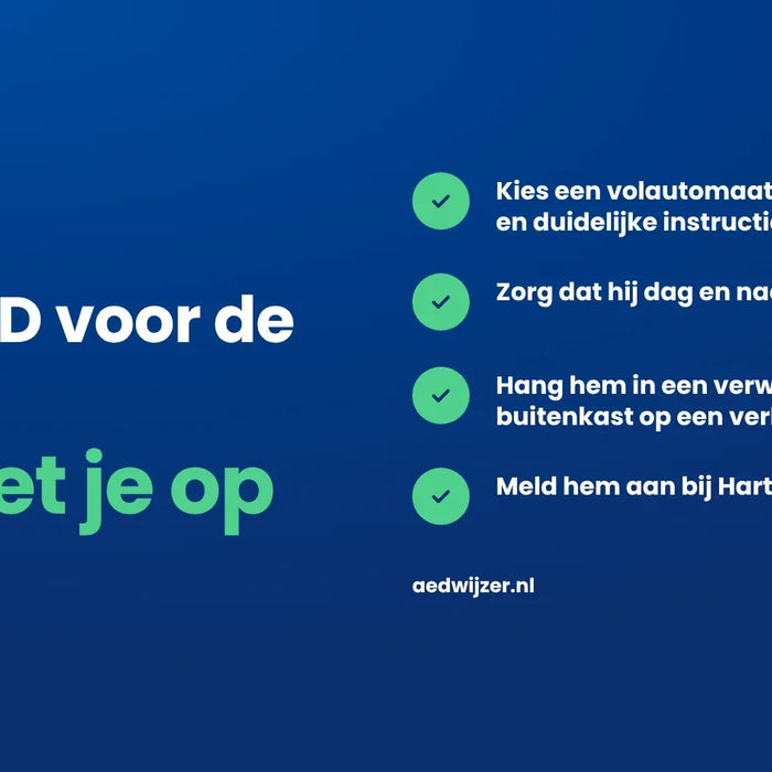 Eisen voor een AED voor de buurt