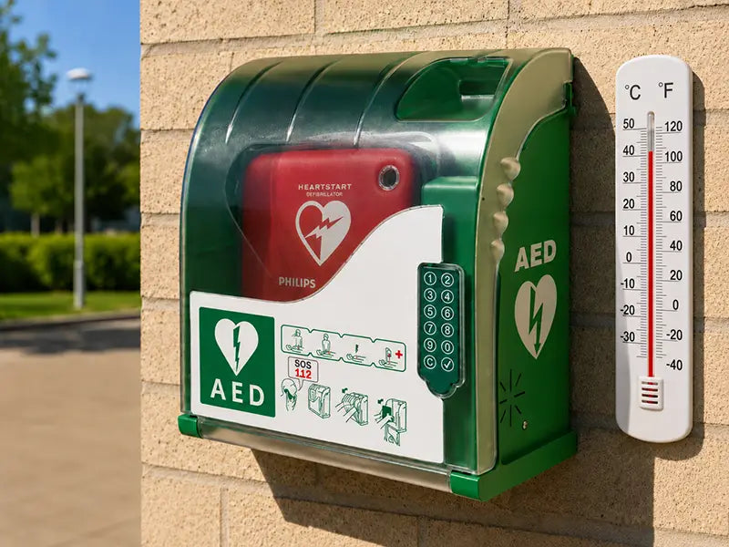 AED in de zon: waarom hitte een risico is voor jouw AED