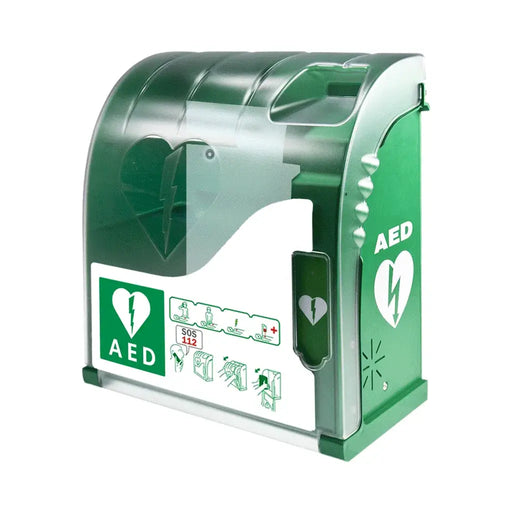 Aivia 200 AED buitenkast voorkant schuin