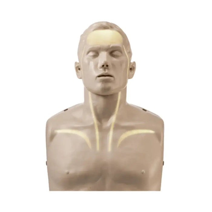 Brayden Reanimatiepop met witte ledverlichting voorkant close up