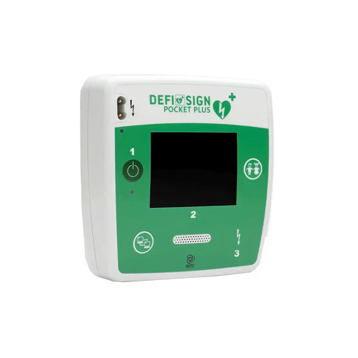 DefiSign Pocket Plus volautomatische AED voorkant schuin