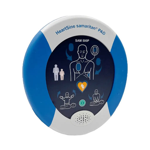 Heartsine Samaritan PAD 500P halfautomaische AED voorkant schuin