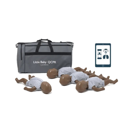 Laerdal Little Baby QCPR reanimatiepop 4-pack met donkere huid