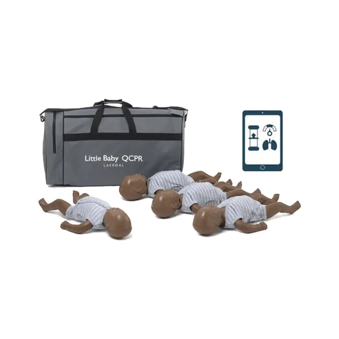 Laerdal Little Baby QCPR reanimatiepop 4-pack met donkere huid