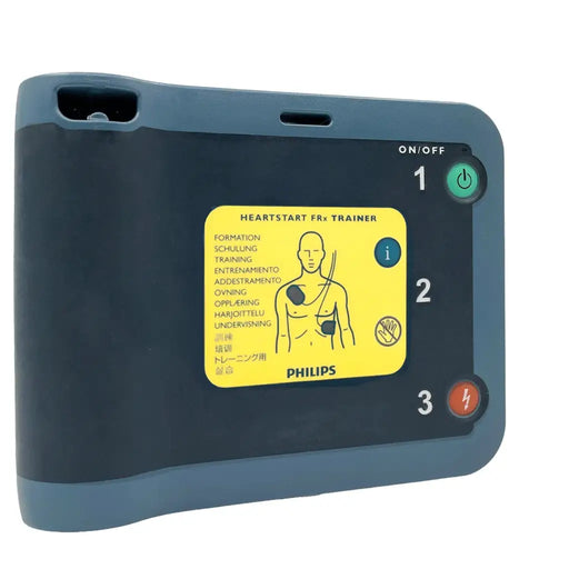 Philips Heartstart FRx trainer met afstandsbediening voorkant schuin