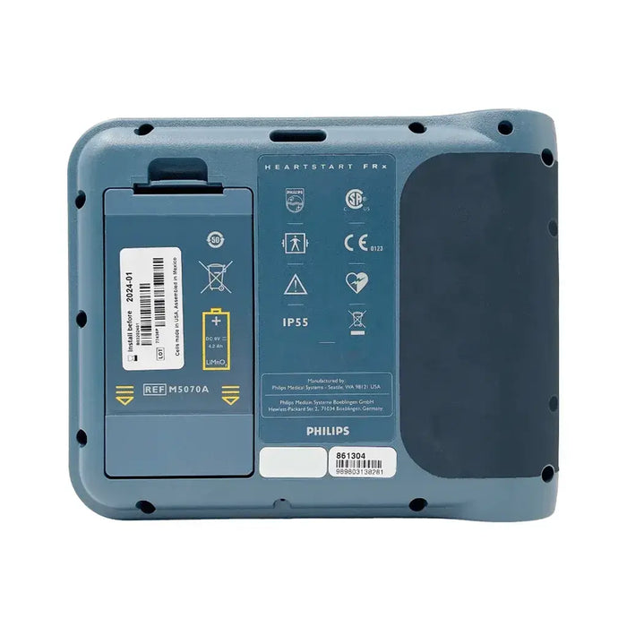 Philips HeartStart FRx halfautomatische AED achterkant