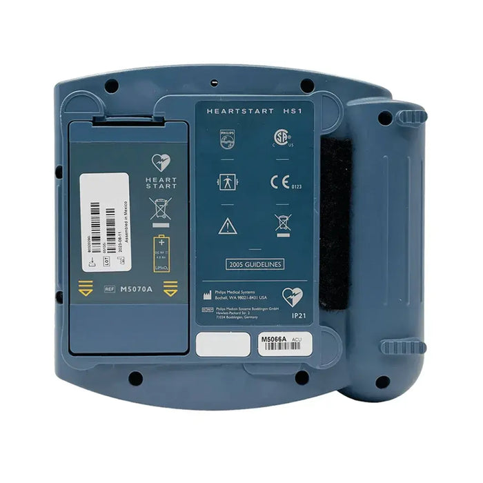 Philips HeartStart HS1 halfautomatische AED achterkant