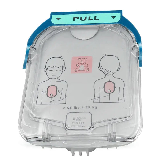 Philips Heartstart HS1 AED elektroden voor kinderen bovenkant 