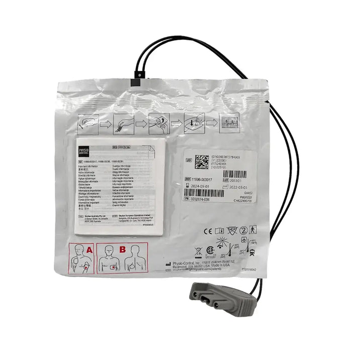 Physio-Control Quick Combo elektroden achterkant