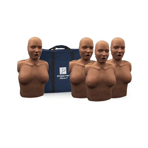 Prestan reanimatiepop volwassen vrouw 4-pack met donkere huid