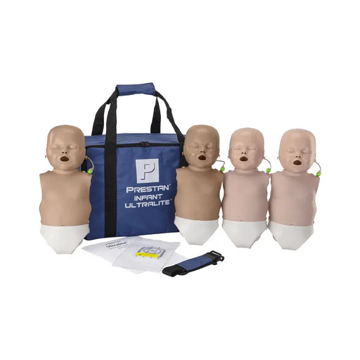 Prestan Ultralite baby reanimatiepop 4-pack met lichte en donkere huid