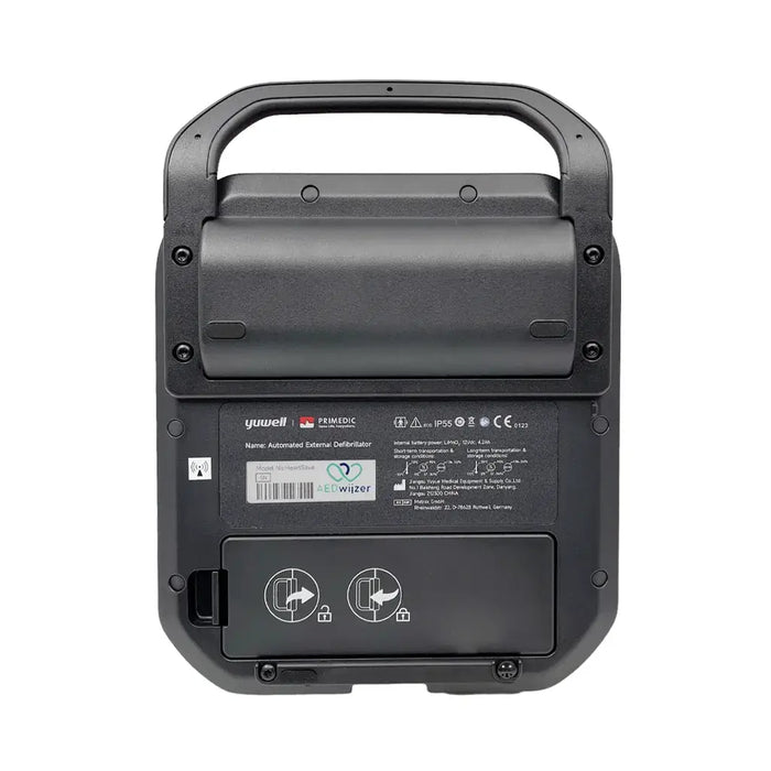 Primedic HeartSave Y halfautomatische AED achterkant