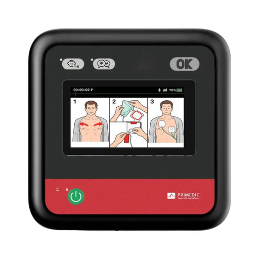 Primedic HeartSave myPAD volautomatische AED met LCD display voorkant