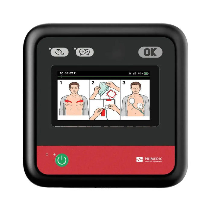 Primedic HeartSave myPAD volautomatische AED met LCD display voorkant
