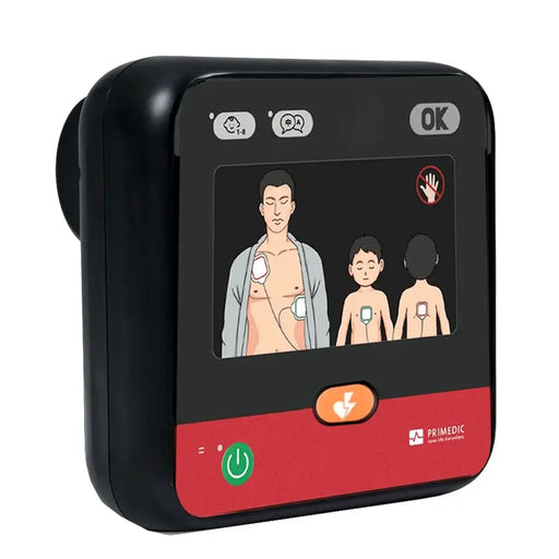 Primedic HeartSave myPAD halfautomatische AED voorkant schuin