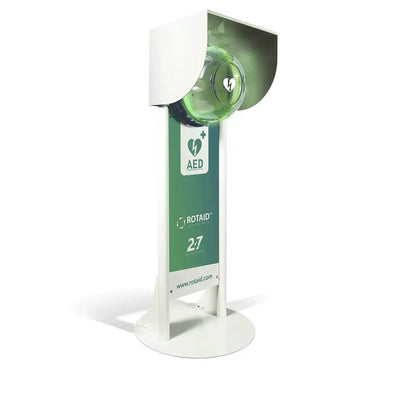Rotaid totem AED pole / holder including sunroof