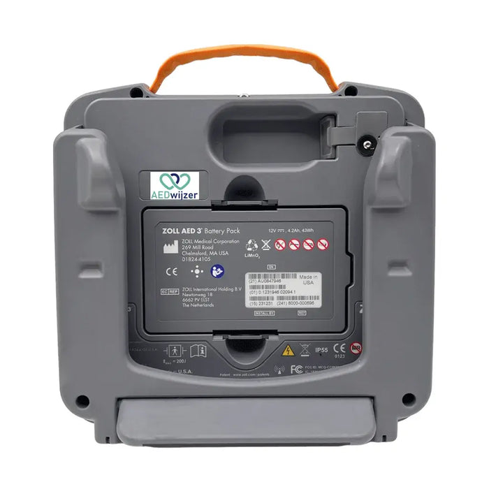 ZOLL AED 3 halfautomatische AED achterkant