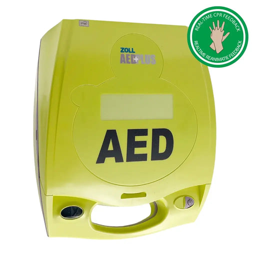 ZOLL AED Plus halfautomatische AED voorkant schuin