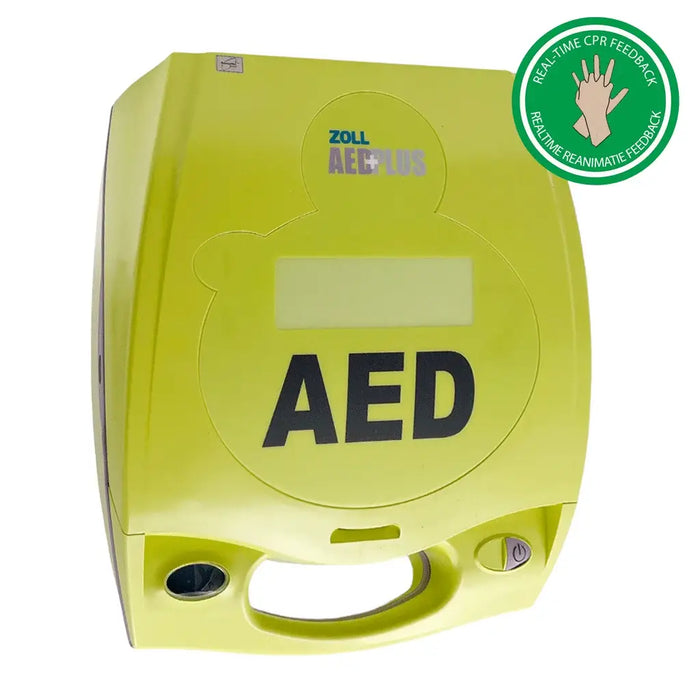 ZOLL AED Plus halfautomatische AED voorkant schuin
